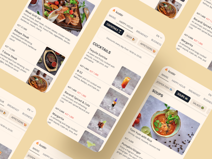 Screenshot of the online menu for the restaurant Koster